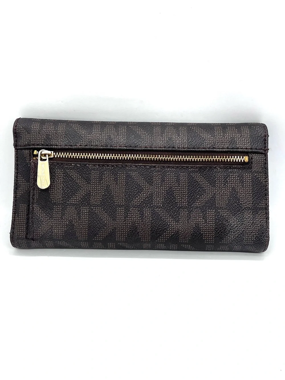 Michael Kors Jet Set Brown MK Logo Continental Wallet MSRP $128 Loved - Picture 2 of 16